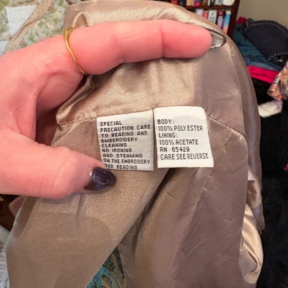 Tapestry Faux Fur Collar Jacket - Picture 12 of 13